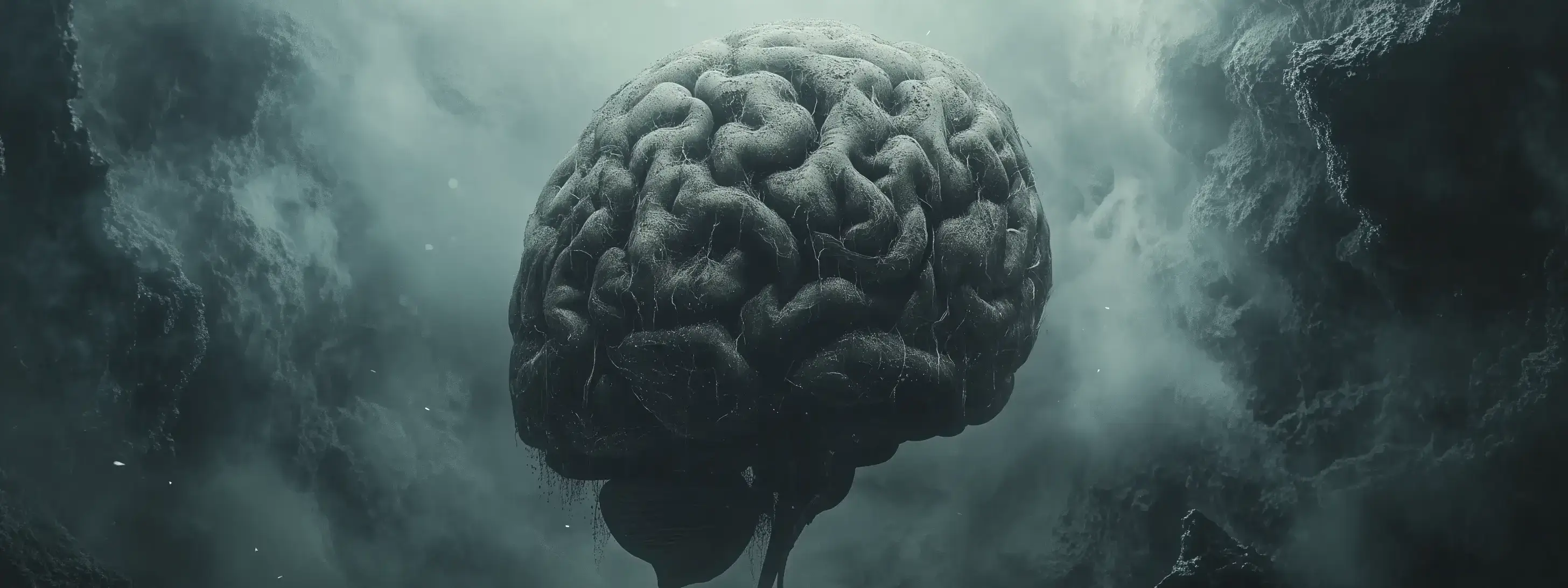 Image of a brain floating in a void